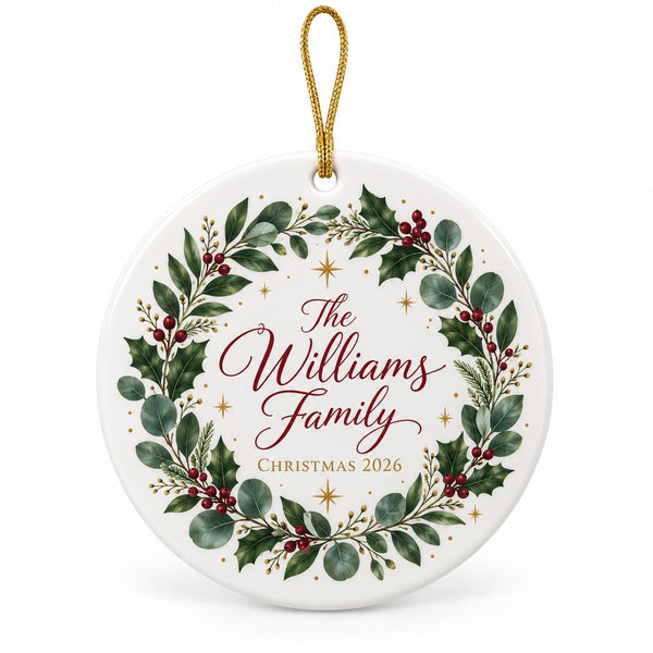 Ornement familial couronne de houx
