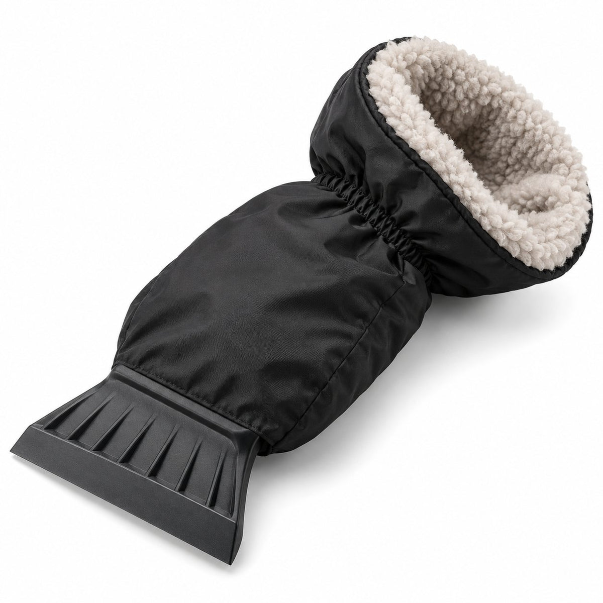 Ice scraper with fleece-lined mitt